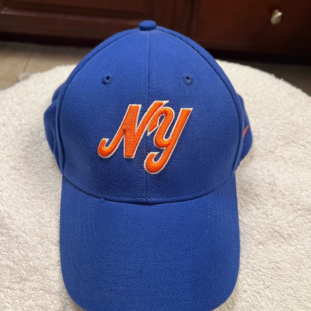 NY Mets MLB Baseball Athletic Hat/Cap with Orange NY Embroidery